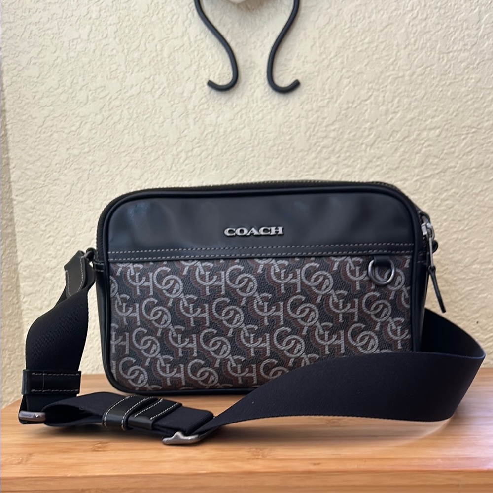 Graham Crossbody Bag With Coach Monogram Print EUC